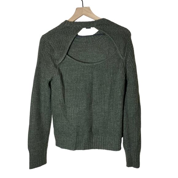 Sanctuary Open Back Ribbed Green Pullover Sweater Size Small - Picture 5 of 12